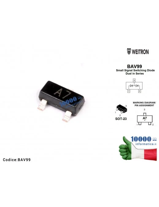 Bav Ic Chip Weitron Bav A Doppio Diodo Transistor V M