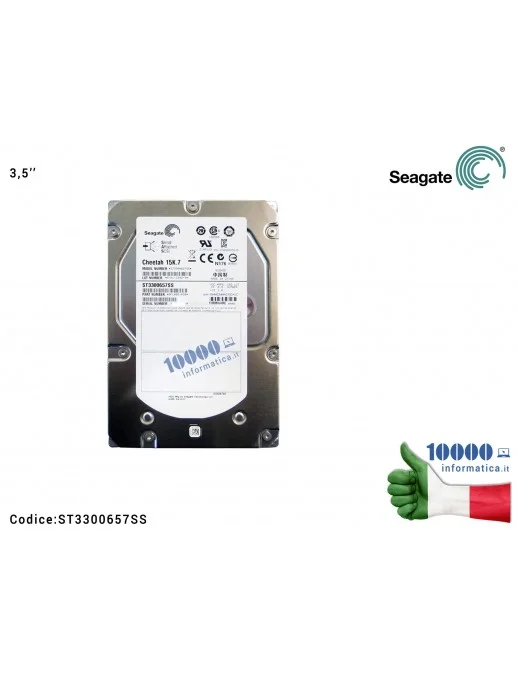 ST3300657SS Hard Disk Server 3,5'' 300GB SEAGATE SAS 6Gb/s 15K 15000rpm ST3300657SS Cache 16MB Cheetah 24x7 Enterprise Edition