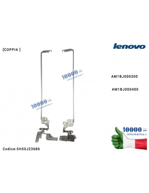 5H50J23686 Cerniere Hinges LENOVO 500-15 500-15ISK G51-70 G51-80 Z51-70 Z51-80 [COPPIA] AM1BJ000300 AM1BJ000400 5H50J23686 FR...