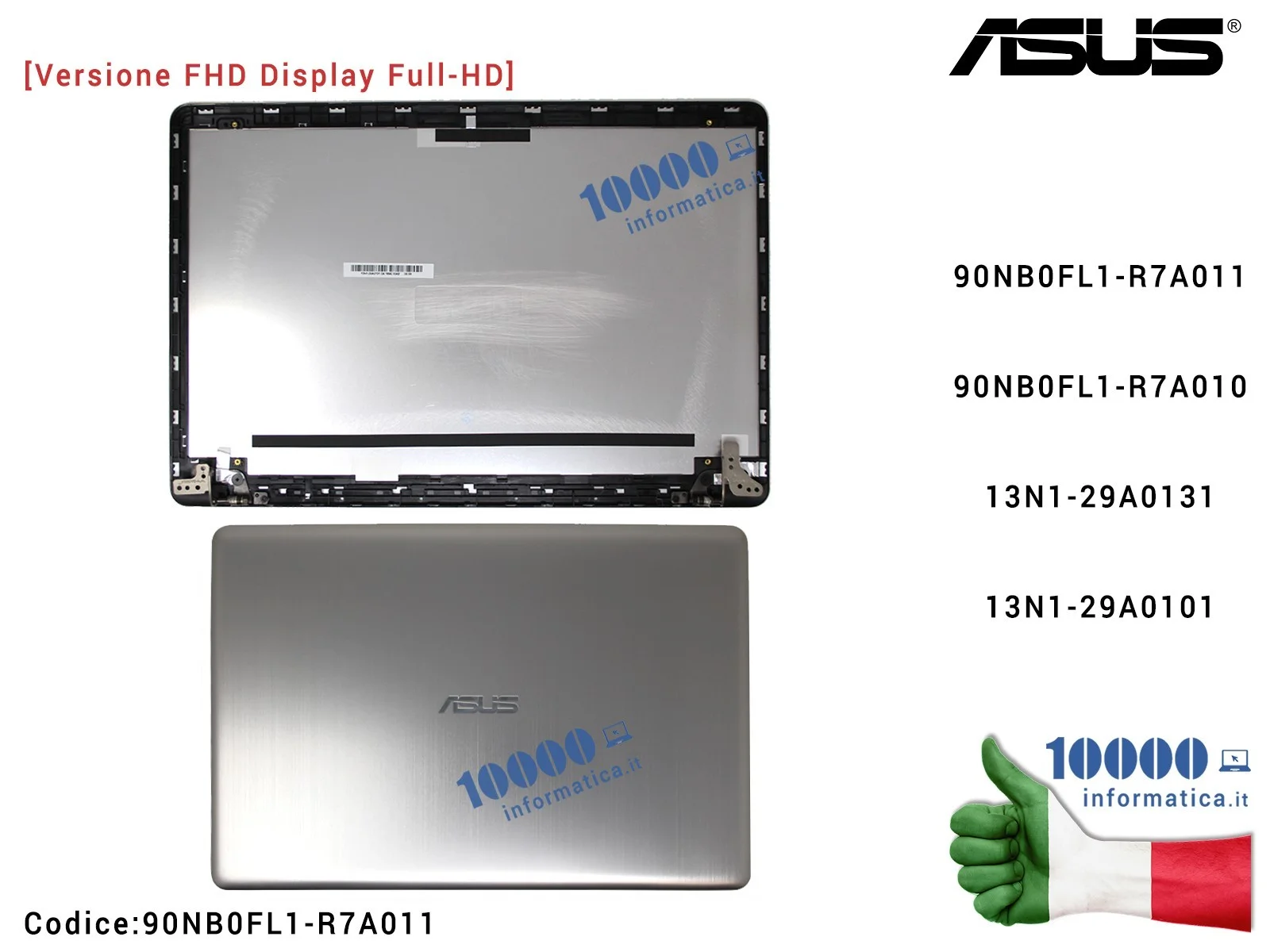 90NB0FL1-R7A011 Cover LCD + Cerniere ASUS VivoBook Pro 15 X580 N580V N580VD N580 X580VD X580VN X580GD (ICICLE GOLD) 13N1-29A0...