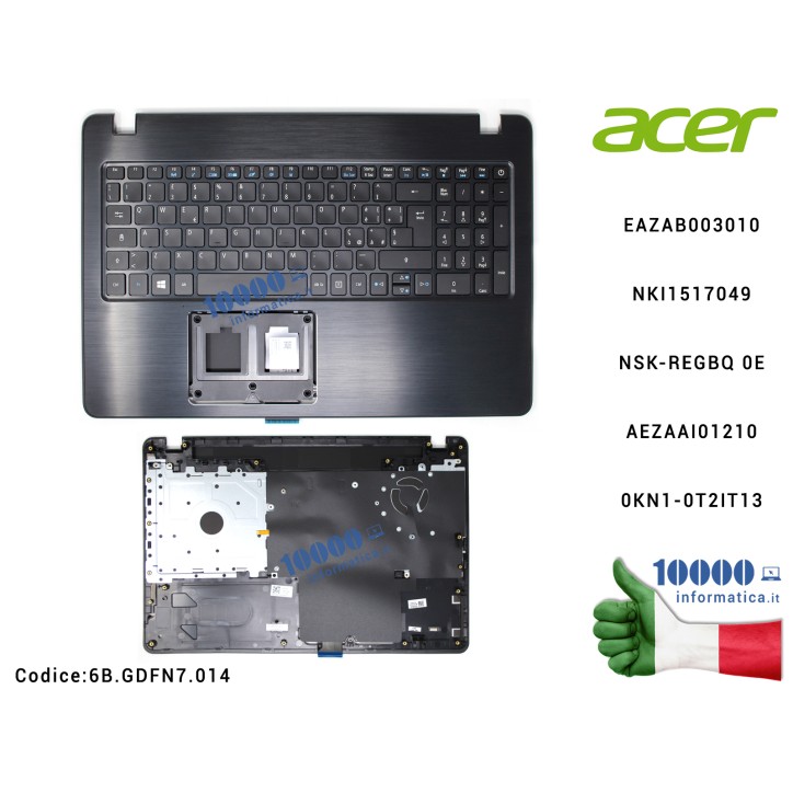 Tastiera Retroilluminata Italiana Completa di Top Case Superiore [NERO] ACER Aspire F5-573 F5-573G F5-573T EAZAB003010 LV5P_A51B