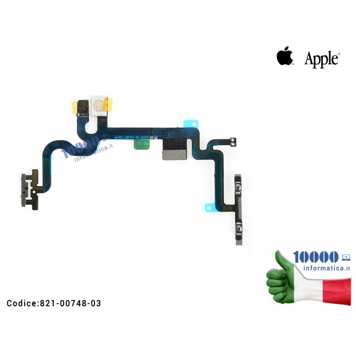 Pulsante di Accensione ON/OFF Volume SU/GIU APPLE iPhone 7 7G (A1660) (A1778) (A1779) Cavo Flex Power Flash Microfono Ambientale