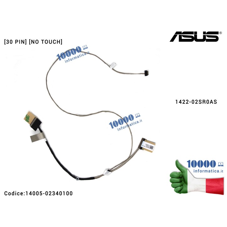 Cavo Flat edp 30 pin per Notebook Asus X580GD X580 FHD N580GD 14005-02341600 Cavo Flat LCD ASUS VivoBook Pro 15 N580V N580VD N580VN X580VD X580VN M580VD [FHD] 1422-02SR0AS 14005-02340100