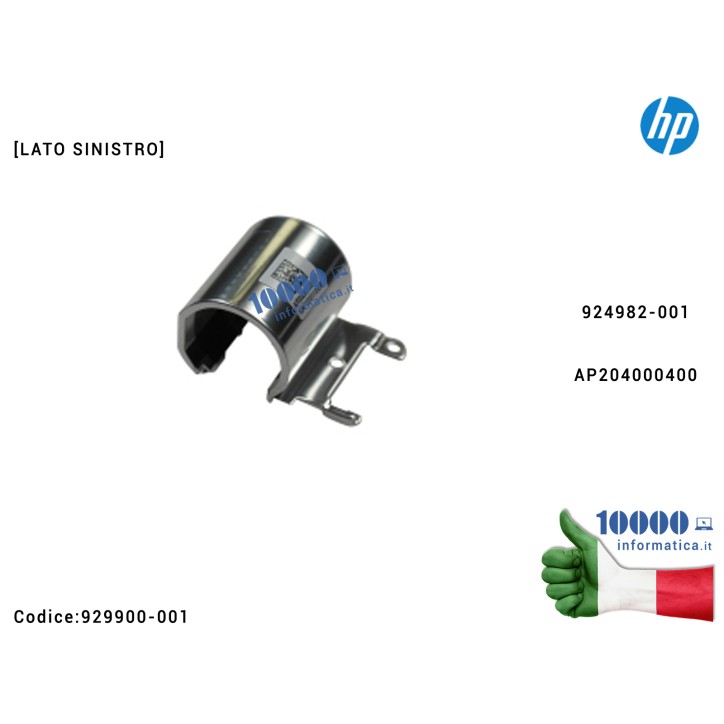 Copri Cerniera Cover Hinge [SX] [Asteroid Silver] HP Pavilion 15-BS 15-BW 250 G6 255 G6 TPN-C129 TPN-C130 [SINISTRO] (ARGENTO) L