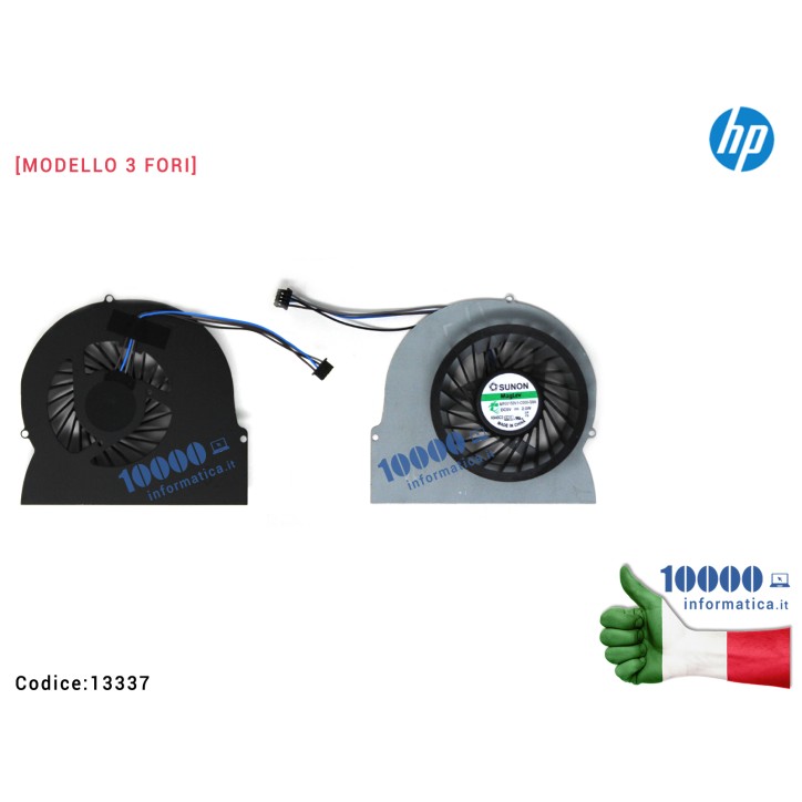 Ventola di Raffreddamento Fan CPU HP [3 FORI] EliteBook 8560W 8570W 8560P MF60150V1-C000-S9A