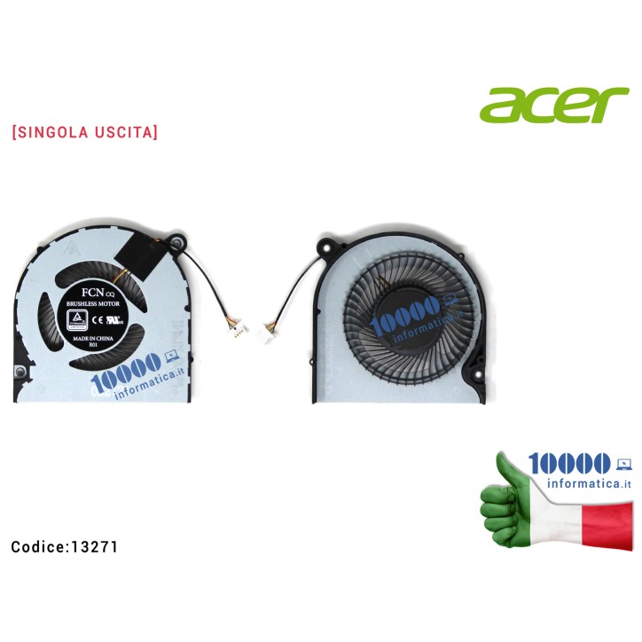 Ventola di Raffreddamento Fan CPU ACER Nitro 5 AN515-54 AN517-51 AN715-51 (SINGOLA USCITA) DFS561405PL0T