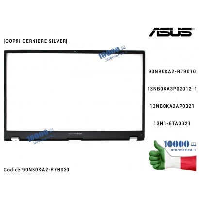 90NB0KA2-R7B030 Cornice Display Bezel LCD ASUS VivoBook F512 X512 S512 (Nero/Silver) X512F X512J X512JP X512U X512UA S512F 13...