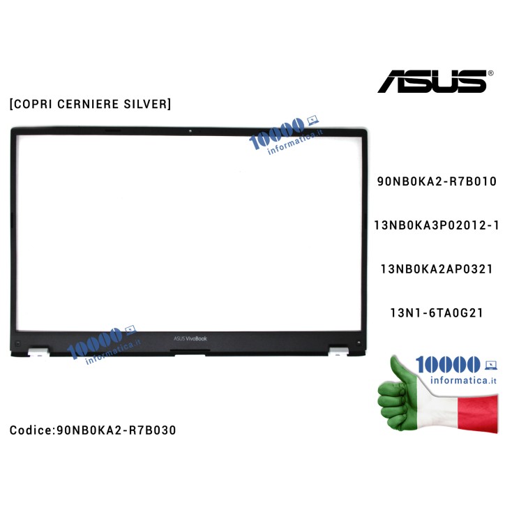 Cornice Display Bezel LCD ASUS VivoBook F512 X512 S512 (Nero/Silver) X512F X512J X512JP X512U X512UA S512F 13NB0KA3P02012-1 13NB