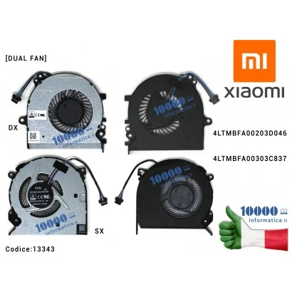 13343 Ventola di Raffreddamento Fan CPU XIAOMI 15,6'' MI Ruby TM1802-AC -AD MX110 [DIS] (2019) [DUAL FAN] DX+SX 4LTMBFA00203D...