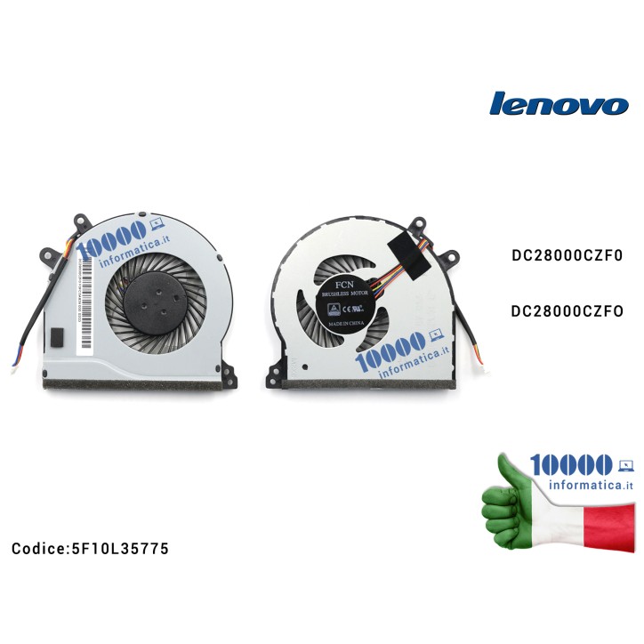 Ventola Fan CPU LENOVO IdeaPad 310-15 310-15ISK 310-15ABR 310-15IAP 310-15IKB  310-14ISK DC28000CZF0 DC28000CZFO