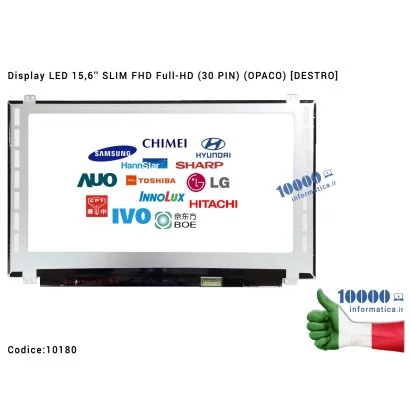 10180 Display LCD 15,6'' Slim FHD (30 PIN) (O) B156HTN03.1 B156HTN03.4 B156HTN03 N156HGE-EAB C1 C2 B1 B4 N156HGE-EA2 N156HGE-...