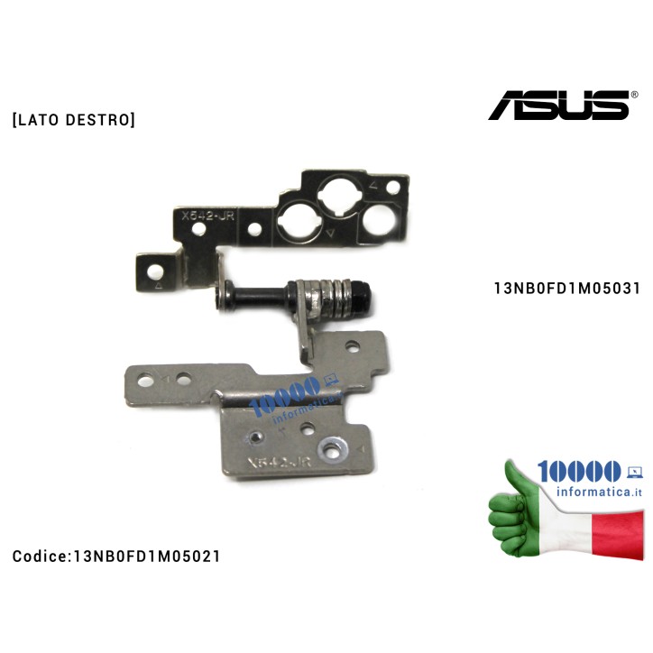 Cerniera Hinge [DX] ASUS VivoBook 15 X542 X542B X542BA X542BP X542U X542UA X542UF X542UN X542UQ X542UR [LATO DESTRO] 13NB0FD1M05031
