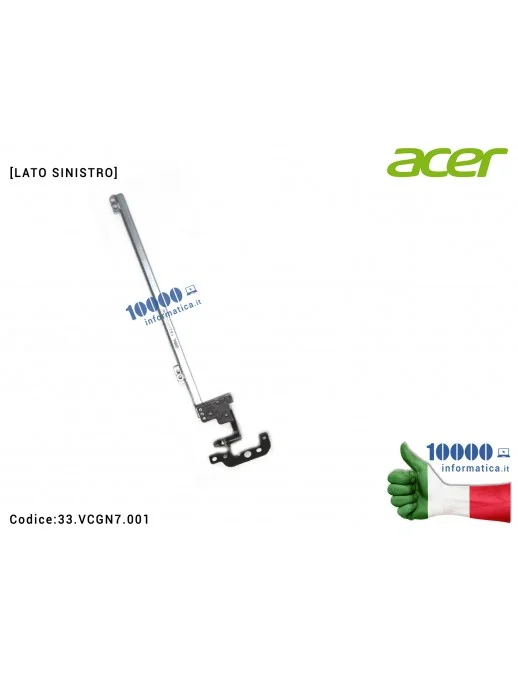 33.VCGN7.001 Cerniera [SX] Hinge ACER TravelMate TMB117-M TMB117-MP B117 B117-M [LATO SINISTRO]