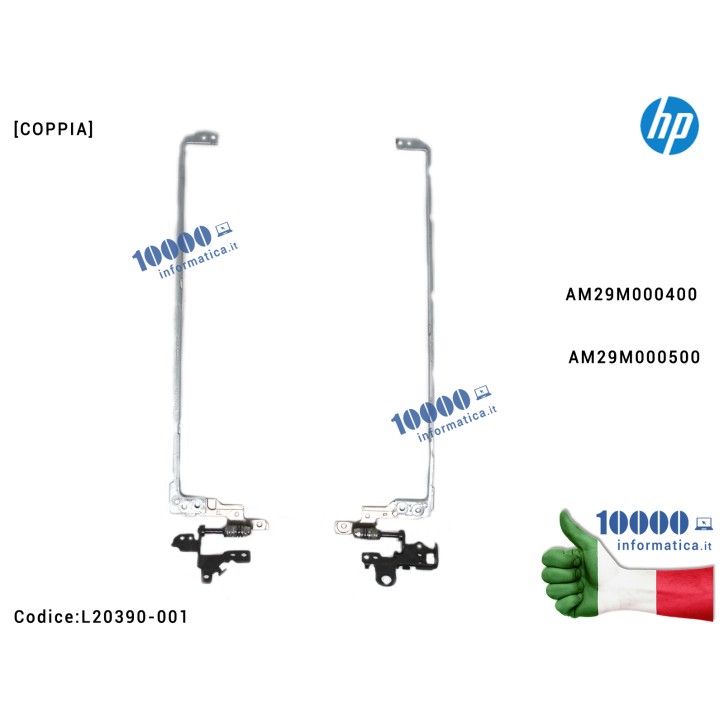 Cerniere Hinges LCD [COPPIA] HP 250 G7 255 G7 15-DA 15-DB [R+L] AM29M000400 AM29M000500 L20420-001