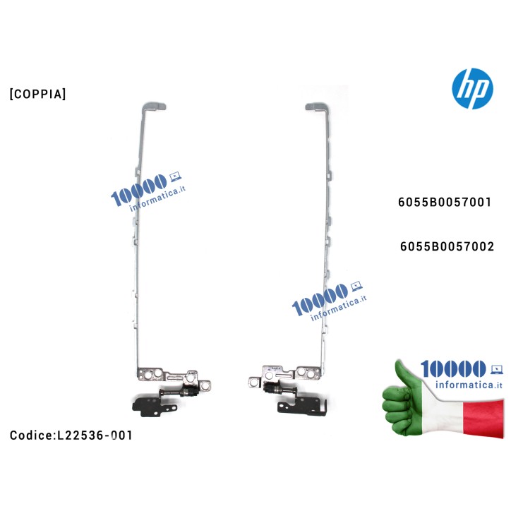 Cerniere Hinges LCD [COPPIA] HP 17-BY 17-CA 17-DA ProBook 470 G7 6055B0057001 6055B0057002 L22536-001