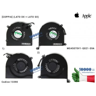 Ventola Fan APPLE MacBook Pro A1297 17" (2009-2011) [COPPIA] (LATO DX + LATO SX) MC226 MC227 MG45070V1-Q021-S9A MG45070V1-Q020-S99 MG45070V1-Q010-S99 661-5044 661-5043