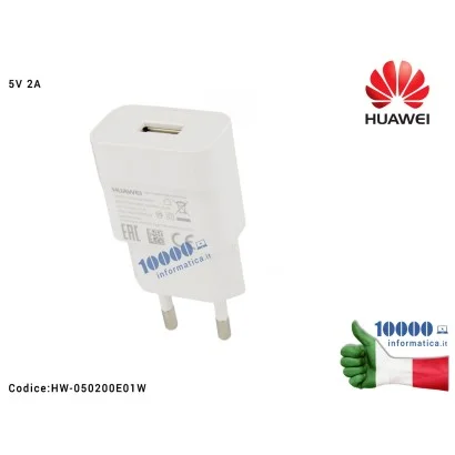 02220951 Alimentatore Carica Batteria USB HUAWEI 10W 5V 2A [BIANCO] (HW-050200E01) Honor 7 (PLK-L01)Honor 7 (PLK-L11)