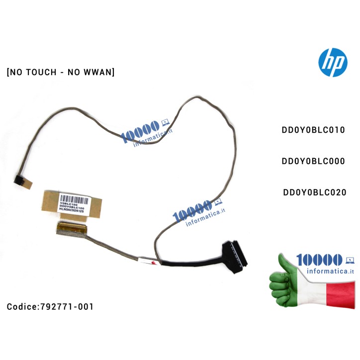 Cavo Flat LCD HP Stream 13-C 13-C000 13-C100 13-C002DX 13-C020 13-C077NR [NO TOUCH - NO WWAN] DD0Y0BLC010 DD0Y0BLC000 DD0Y0BLC020 792771-001
