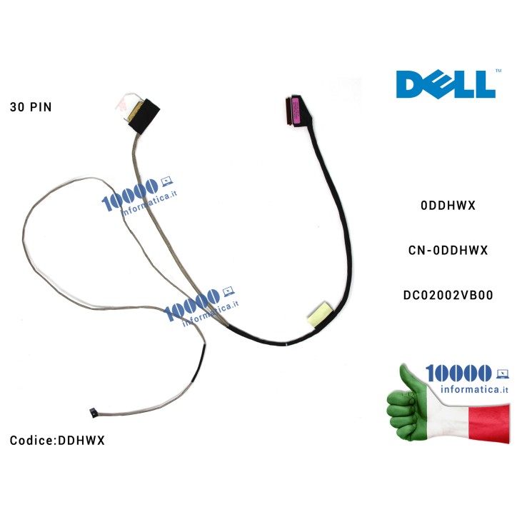 Cavo Flat LCD DELL Inspiron 15 5570 5575 P75F (30 PIN) Latitude 3590 DC02002VB00 0DDHWX CN-0DDHWX