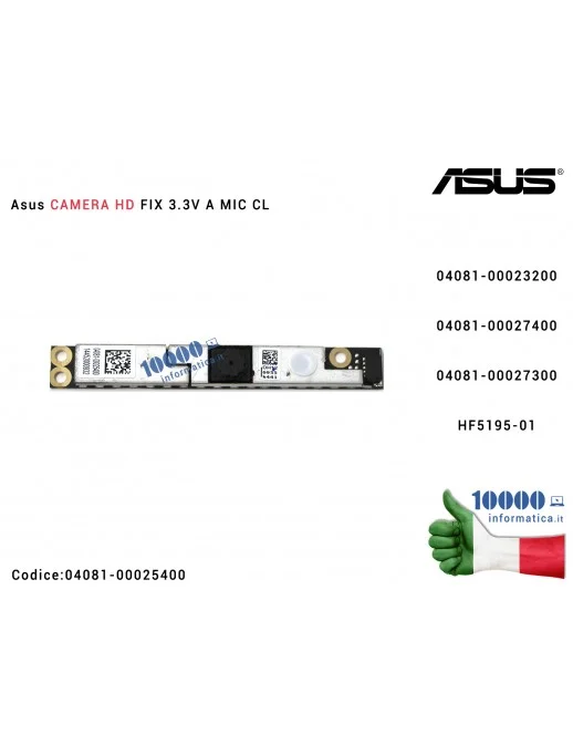 Webcam + Microfono [HD] ASUS S451LA S451LN S551LA S551LB T300F X502C X502CA X550L X550LD X553M X553MA F553M F553MA F502C F550LD