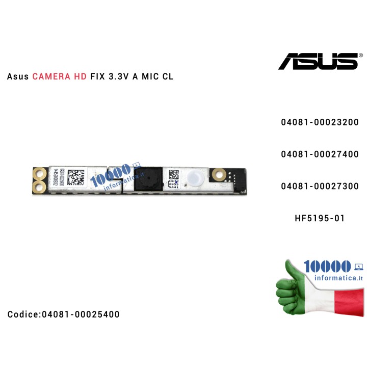 Webcam + Microfono [HD] ASUS S451LA S451LN S551LA S551LB T300F X502C X502CA X550L X550LD X553M X553MA F553M F553MA F502C F550LD