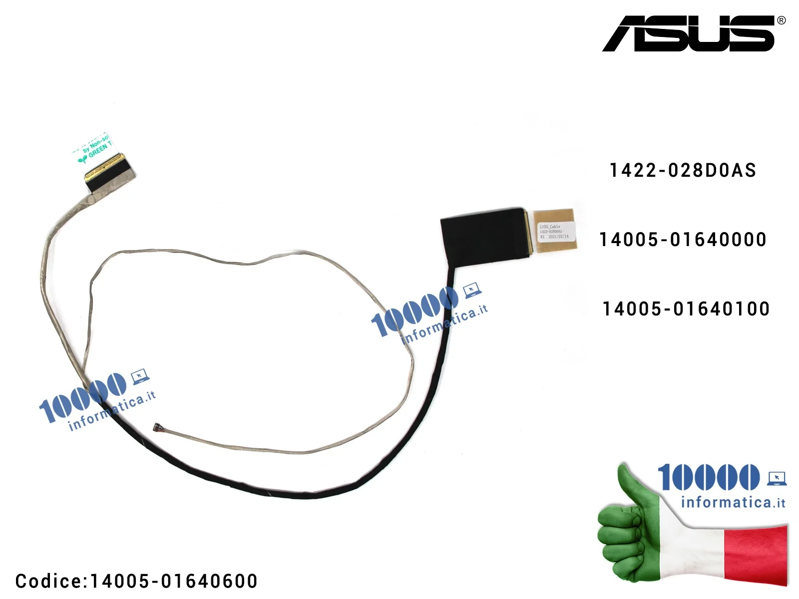 14005-01640600 Cavo Flat LCD ASUS [40 PIN] GL552 GL552J GL552JX GL552V GL552VW GL552VL ZX50J ZX50JX ZX50VW ZX50VX 1422-028D0A...