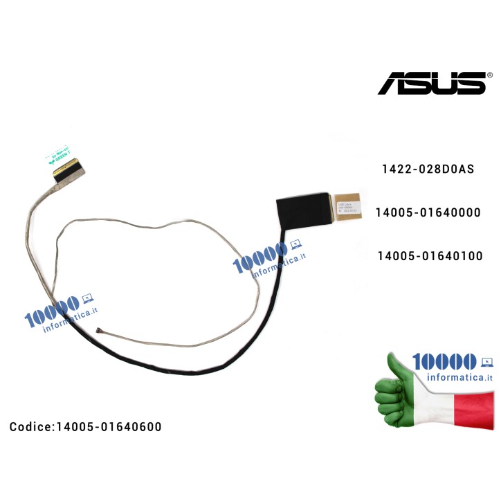 Cavo Flat LCD ASUS [40 PIN] GL552 GL552J GL552JX GL552V GL552VW GL552VL ZX50J ZX50JX ZX50VW ZX50VX 1422-028D0AS 14005-01640000 14005-01640100