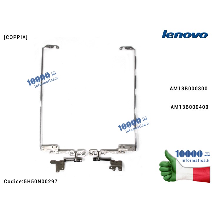 Cerniere Hinges LENOVO Legion Y510 Y520 Y530 R520 R720-15IKB R720 [COPPIA] AM13B000300 AM13B000400 Cerniera Hinge