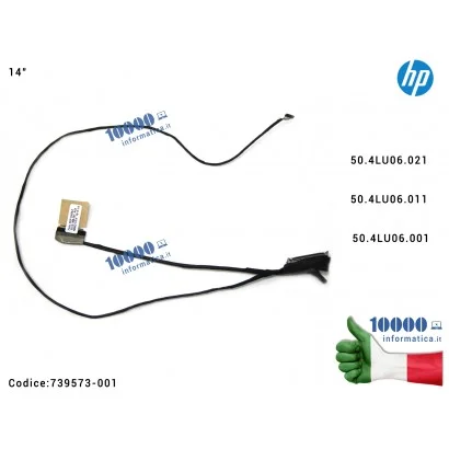 739573-001 Cavo Flat LCD HP EliteBook Folio 1040 G1 1040 G2 (14") 50.4LU06.021 50.4LU06.011 50.4LU06.001 739573-001