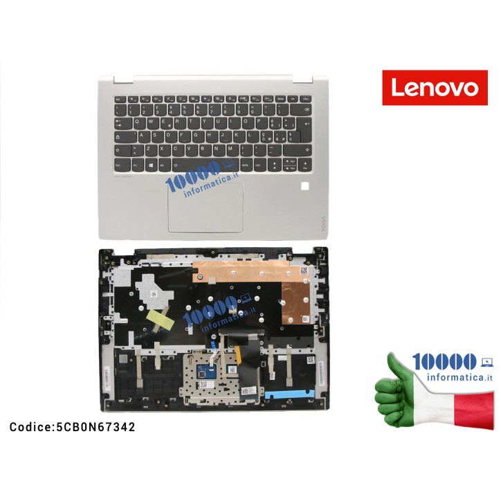 Tastiera Italiana Completa di Top Case Superiore LENOVO Yoga 520-14IKB (80X8) (80YM) (81C8) [per Fingerprint] 5CB0N67342 FRU5CB0