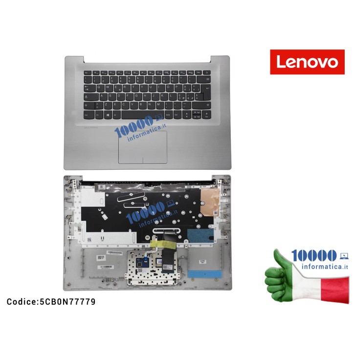 Tastiera Italiana Completa di Top Case Superiore LENOVO IdeaPad 320S-15 [SILVER] 320S-15ISK (80Y9) 320S-15IKB (81BQ) 5CB0N77779 