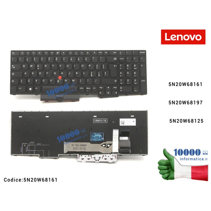 5N20W68161 Tastiera LENOVO ThinkPad L15 Gen 1 (20U7) (20U8) L15 Gen 2 (20X3) (20X4) 5N20W68161 5N20W68197 5N20W68125 FRU5N20W68161 FRU5N20W68197 FRU5N20W68125
