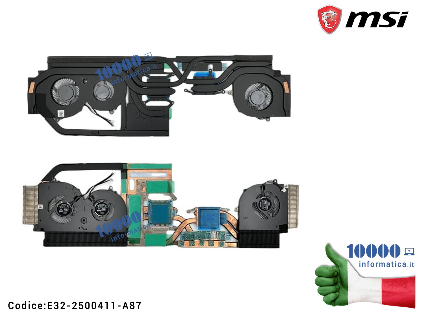 E32-2500411-A87 Dissipatore + Ventola Fan CPU+GPU MSI GS75 Stealth 8SF (MS-17G1) P75 Creator 8SE WS75 9TK GS75 Stealth 9SE [K... E32-2500411-A87 Dissipatore + Ventola Fan CPU+GPU MSI GS75 Stealth 8SF (MS-17G1) P75 Creator 8SE WS75 9TK GS75 Stealth 9SE [K...