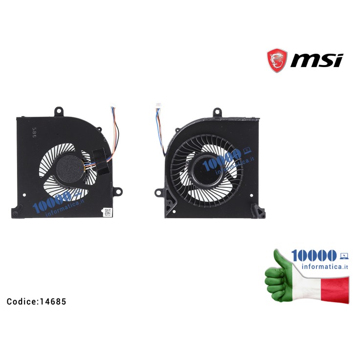 Ventola Fan CPU MSI GS75 Stealth 8SF (MS-17G1) P75 Creator 8SE WS75 9TK GS75 Stealth 9SE