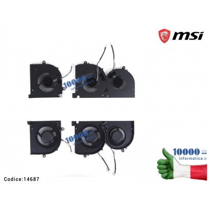 Ventola Fan CPU+GPU MSI GS75 Stealth 8SF (MS-17G1) P75 Creator 8SE WS75 9TK GS75 Stealth 9SE