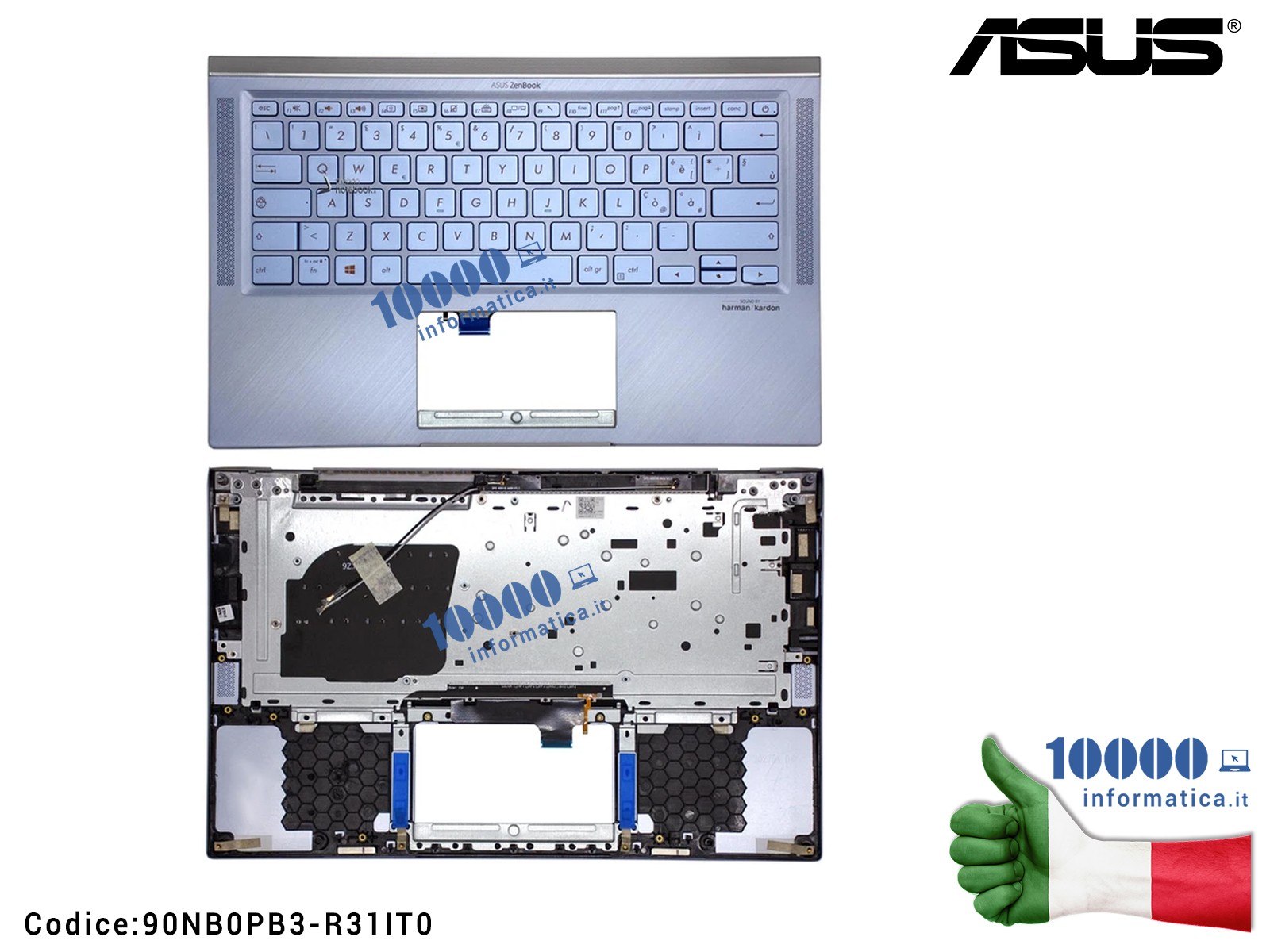 90NB0PB3-R31IT0 Tastiera con Top Case Originale ASUS ZenBook 14 UM431 UM431D UX431 UX431DA UX431D (Silvery Blue) 90NB0PB3-R31... 90NB0PB3-R31IT0 Tastiera con Top Case Originale ASUS ZenBook 14 UM431 UM431D UX431 UX431DA UX431D (Silvery Blue) 90NB0PB3-R31...