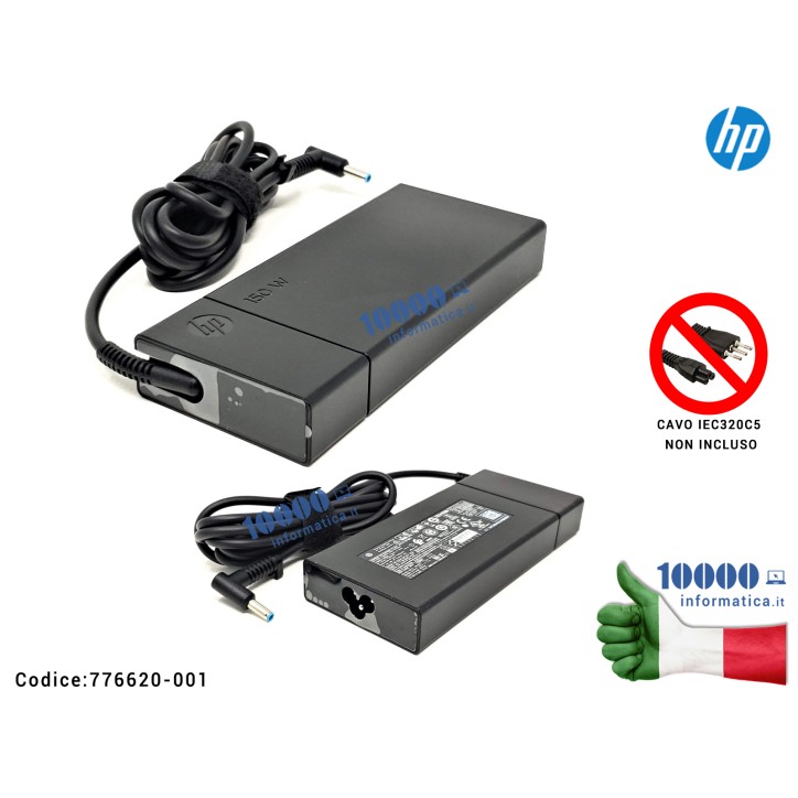 Alimentatore HP 150W 19,5V 7,7A [4,5 x 3,0mm] ZBook 17 G3 ZBook 15 G4 ZBook 15 G3 17-W 17-W266CL 15-AX 15-AX210MS ProBook 11 EE 