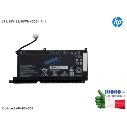 L48495-005 Batteria PG03XL HP Omen 15-DH 15T-DH Pavilion Gaming 15-DK 15-EC [11,55V 52,50Wh 4323mAh] L48495-005 L48495-002 L4...