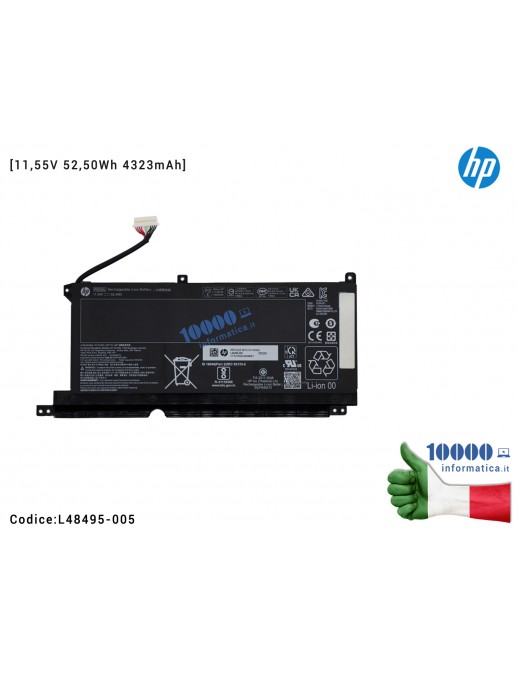 Batteria PG03XL HP Omen 15-DH 15T-DH Pavilion Gaming 15-DK 15-EC [11,55V 52,50Wh 4323mAh] L48495-005 L48495-002 L48495-005 L4849