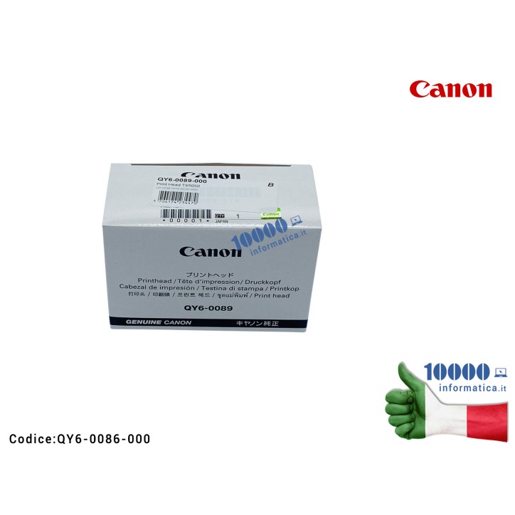TESTINA DI STAMPA NERA ORIGINALE CANON PIXMA TS6010 TR7550 TR8550 TS5050 TS5060 TS5051 QY6-0089-000 Canon Print Head Black