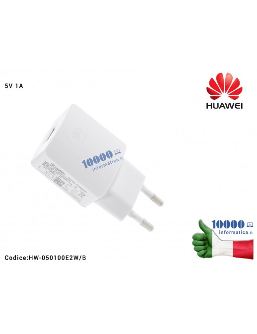 Alimentatore Carica Batteria USB HUAWEI 5W 5V 1A [BIANCO] (HW-050100E2W) USB Travel Charge