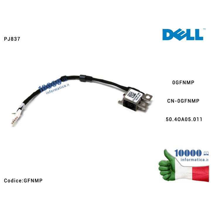 Connettore DC Power Jack PJ837 per DELL Latitude 3340 3350 GFNMP 0GFNMP CN-0GFNMP 50.4OA05.011
