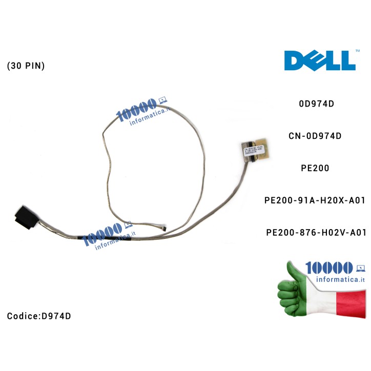 Cavo Flat LCD Dell Vostro P87G Inspiron 13-5370 30 pin D974D 0D974D CN-0D974D Cavo Flat LCD DELL Vostro 5370 V5370 P87G Inspiron 13-5370 (30 PIN) D974D 0D974D CN-0D974D PE200 PE200-91A-H20X-A01 PE200-876-H02V-A01
