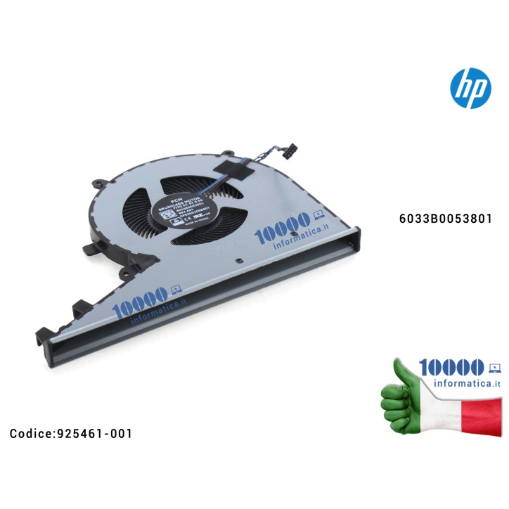 Ventola di Raffreddamento Fan CPU HP Envy 17-AE [TOUCH SCREEN] 6033B0053801 6033B0053701  925461-001 17-AE103NL 17-AE104NL 17-AE