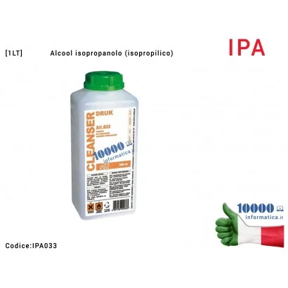 IPA033 Cleanser IPA Alcool Isopropanolo Isopropilico DRUK [1 LT] Art.033 Detergente liquido per vaschetta vasca e sistemi ad ...