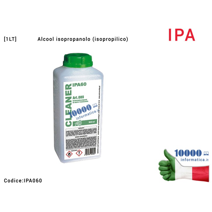 Cleanser IPA Alcool Isopropanolo Isopropilico IPA60 [1 LT] Art.089 Detergente liquido per vaschetta vasca e sistemi ad ultrasuon