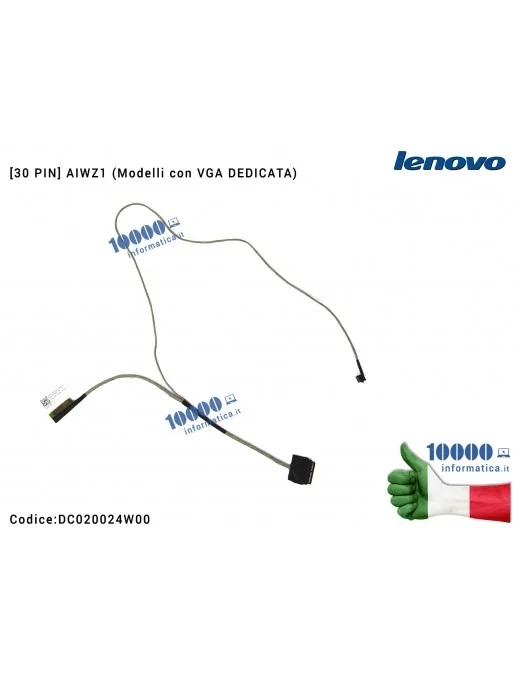 5C10J23727 Cavo Flat LCD LENOVO IdeaPad 500-15ISK Z41-70 Z51-70 [DIS] (VGA DEDICATA) DC020024W00 AIWZ1 EDP DIS CABLE 5C10J23727