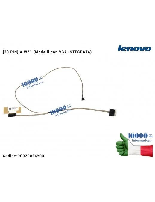 5C10J23751 Cavo Flat LCD LENOVO IdeaPad 500-15ISK Z41-70 Z51-70 [UMA] (VGA INTEGRATA) DC020024Y00 AIWZ1 EDP CMOS UMA CABLE 5C...