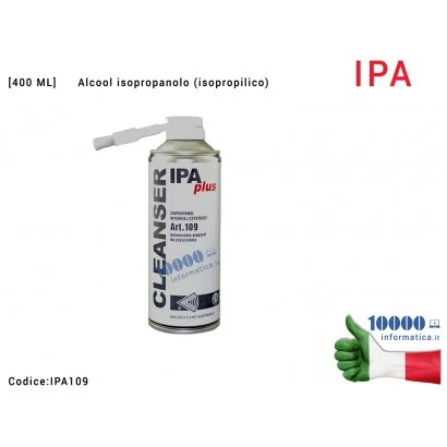 IPA109 Cleanser IPA PLUS Bomboletta Spray Alcool Isopropanolo Isopropilico [400 ML] Art. 109 per pulizia contatti chip mainbo...