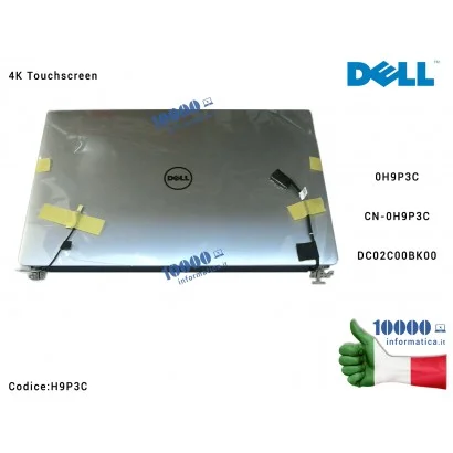 Display Assembly Cover LCD Dell XPS 15 9550 9560 4K Touchscreen Cerniere Wi-Fi H9P3C 0H9P3C CN-0H9P3C Precision 5510 5520 WW8NY N967X X4G28 HHTKR N98CY DC02C00BK00